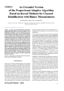 An Extended Version of the Proportional Adaptive Algorithm Based on Kernel Methods for Channel Identification with Binary Measurements, Journal of Telecommunications and Information Technology, 2022, nr 3