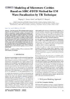 Modeling of Microwave Cavities Based on SIBC-FDTD Method for EM Wave Focalization by TR Technique, Journal of Telecommunications and Information Technology, 2022, nr 3