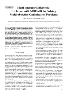 Multi-operator Differential Evolution with MOEA/D for Solving Multi-objective Optimization Problems, Journal of Telecommunications and Information Technology, 2022, nr3