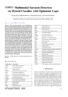 Multimodal Sarcasm Detection via Hybrid Classifier with Optimistic Logic, Journal of Telecommunications and Information Technology, 2022, nr 3