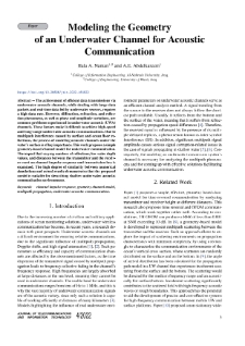 Modeling the Geometry of an Underwater Channel for Acoustic Communication, Journal of Telecommunications and Information Technology, 2022, nr 4