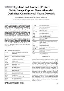 High-level and Low-level Feature Set for Image Caption Generation with Optimized Convolutional Neural Network, Journal of Telecommunications and Information Technology, 2022, nr 4