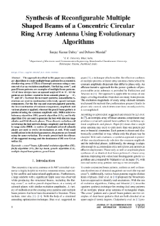 Synthesis of Reconfigurable Multiple Shaped Beams of a Concentric Circular Ring Array Antenna Using Evolutionary Algorithms, Journal of Telecommunications and Information Technology, 2023, nr 1