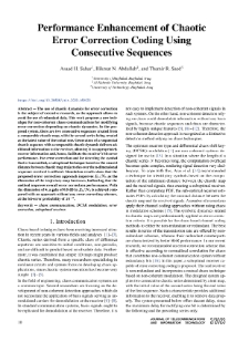 Performance Enhancement of Chaotic Error Correction Coding Using Consecutive Sequences, Journal of Telecommunications and Information Technology, 2023, nr 2