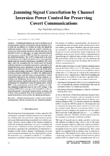 Jamming Signal Cancellation by Channel Inversion Power Control for Preserving Covert Communications, Journal of Telecommunications and Information Technology, 2023, nr 2