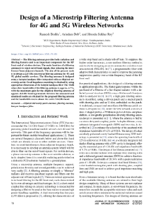 Design of a Microstrip Filtering Antenna for 4G and 5G Wireless Networks, Journal of Telecommunications and Information Technology, 2023, nr 2