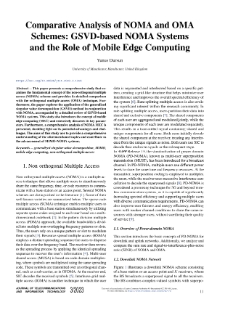Comparative Analysis of NOMA and OMA Schemes: GSVD-based NOMA Systems and the Role of Mobile Edge Computing, Journal of Telecommunications and Information Technology, 2023, nr 3