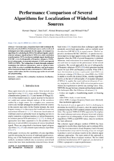 Performance Comparison of Several Algorithms for Localization of Wideband Sources, Journal of Telecommunications and Information Technology, 2023, nr 3