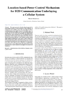 Location-based Power Control Mechanism for D2D Communication Underlaying a Cellular System, Journal of Telecommunications and Information Technology, 2023, nr 3