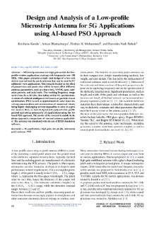 Design and Analysis of a Low-profile Microstrip Antenna for 5G Applications using AI-based PSO Approach, Journal of Telecommunications and Information Technology, 2023, nr 3