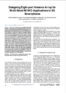 Designing Eight-port Antenna Array for Multi-Band MIMO Applications in 5G Smartphones, Journal of Telecommunications and Information Technology, 2023, nr 4