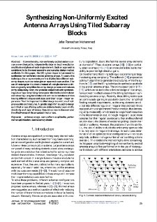 Synthesizing Non-Uniformly Excited Antenna Arrays Using Tiled Subarray Blocks, Journal of Telecommunications and Information Technology, 2023, nr 4