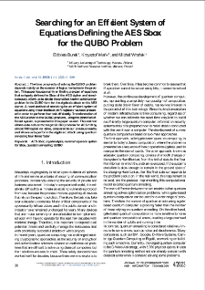 Searching for an Efficient System of Equations Defining the AES Sbox for the QUBO Problem, Journal of Telecommunications and Information Technology, 2023, nr 4