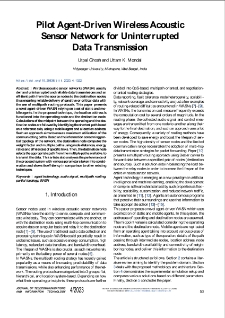 Pilot Agent Driven Wireless Acoustic Sensor Network for uninterrupted data transmission, Journal of Telecommunications and Information Technology, 2023, nr 4
