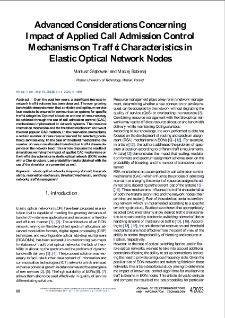 Advanced Considerations on Influence of Applied Call Admission Control Mechanisms on Traffic Characteristics in Nodes of Elastic Optical Networks, Journal of Telecommunications and Information Technology, 2023, nr 4