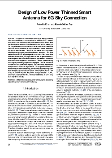 Design of Low Power Thinned Smart Antenna for 6G Sky Connection, Journal of Telecommunications and Information Technology, 2024, nr 1