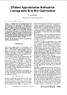 Efficient Approximation Methods for Lexicographic Max-Min Optimization, Journal of Telecommunications and Information Technology, 2024, nr 1