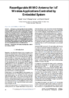 Reconfigurable MIMO Antenna for IoT Wireless Applications Controlled by Embedded System, Journal of Telecommunications and Information Technology, 2024, nr 2