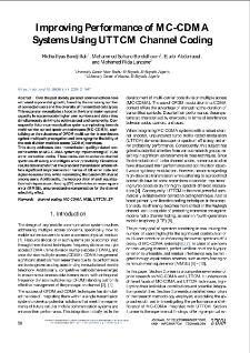 Improving Performance of MC-CDMA Systems Using UTTCM Channel Coding, Journal of Telecommunications and Information Technology, 2024, nr 2