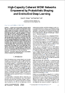 High-Capacity Coherent WDM Networks Empowered by Probabilistic Shaping and End-to-End Deep Learning, Journal of Telecommunications and Information Technology, 2024, nr 2