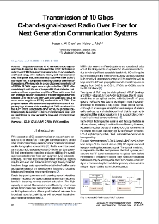 Transmission of 10 Gbps C-band-signal-based Radio Over Fiber for Next Generation Communication Systems, Journal of Telecommunications and Information Technology, 2024, nr 2