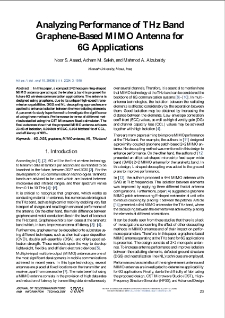 Performance Analysis of Graphene-Based MIMO Antenna at THz Band for 6G Applications, Journal of Telecommunications and Information Technology, 2024, nr 3