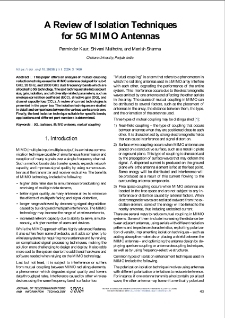 A Review of Isolation Techniques for 5G MIMO Antennas, Journal of Telecommunications and Information Technology, 2024, nr 3