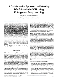 A Collaborative Approach to Detecting DDoS Attacks in SDN Using Entropy and Deep Learning, Journal of Telecommunications and Information Technology, 2024, nr 3