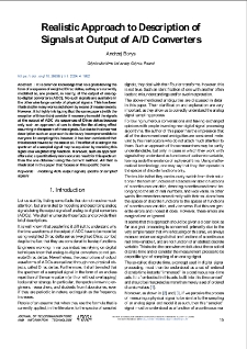 Realistic Approach to Description of Signals at Output of A/D Converters, Journal of Telecommunications and Information Technology, 2024, nr 4