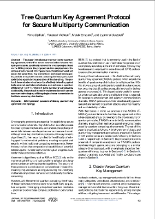 Tree Quantum Key Agreement Protocol for Secure Multiparty Communication, Journal of Telecommunications and Information Technology, 2024, nr 4