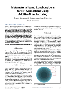 Metamaterial-based Luneburg Lens for RF Applications Using Additive Manufacturing, Journal of Telecommunications and Information Technology, 2024, nr 4