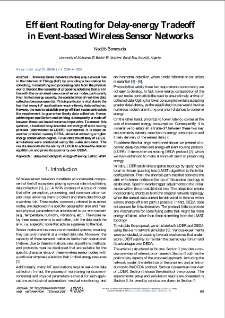 Efficient Routing for Delay-energy Tradeoff in Event-based Wireless Sensor Networks, Journal of Telecommunications and Information Technology, 2024, nr 4