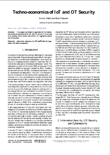 Techno-economics of IoT and OT Security, Journal of Telecommunications and Information Technology, 2025, Special Issue