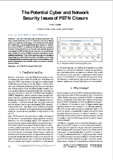 The Potential Cyber and Network Security Issues of PSTN Closure, Journal of Telecommunications and Information Technology, 2025, Special Issue
