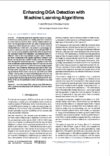 Enhancing DGA Detection with Machine Learning Algorithms, Journal of Telecommunications and Information Technology, 2025, Special Issue