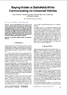 Staying Hidden at Battlefields While Communicating via Unmanned Vehicles, Journal of Telecommunications and Information Technology, 2025, Special Issue