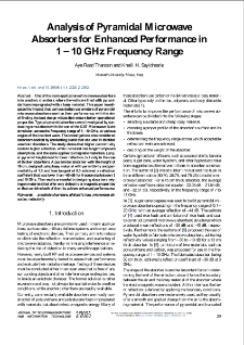 Analysis of Pyramidal Microwave Absorbers for Enhanced Performance in 1-10 GHz Frequency Range, Journal of Telecommunications and Information Technology, 2025, nr 2