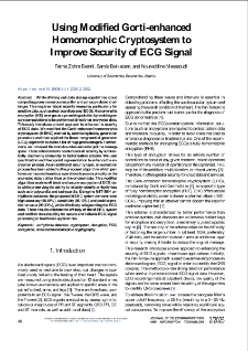 Using Modified Gorti-enhanced Homomorphic Cryptosystem to Improve Security of ECG Signal, Journal of Telecommunications and Information Technology, 2025, nr 2