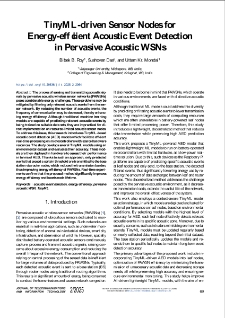 TinyML-driven Sensor Nodes for Energy-efficient Acoustic Event Detection in Pervasive Acoustic WSNs, Journal of Telecommunications and Information Technology, 2025, nr 2