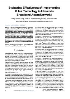Evaluating Effectiveness of Implementing G.fast Technology in Ukraine’s Broadband Access Networks, Journal of Telecommunications and Information Technology, 2025, nr 3
