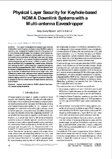 Physical Layer Security for Keyhole-based NOMA Downlink Systems with a Multi-antenna Eavesdropper, Journal of Telecommunications and Information Technology, 2025, nr 3
