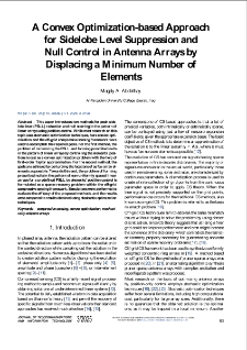 A Convex Optimization-based Approach for Sidelobe Level Suppression and Null Control in Antenna Arrays by Displacing a Minimum Number of Elements, Journal of Telecommunications and Information Technology, 2025, nr 3