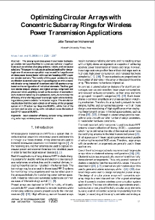 Optimizing Circular Arrays with Concentric Subarray Rings for Wireless Power Transmission Applications, Journal of Telecommunications and Information Technology, 2026, nr 1