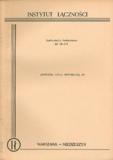 Instrukcja techniczna Nr T3-151 ABONENCKA LINIA DWUNUMEROWA MB
