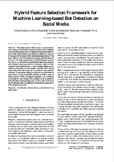 Hybrid Feature Selection Framework for Machine Learning-based Bot Detection on Social Media, Journal of Telecommunications and Information Technology, 2026, nr 2