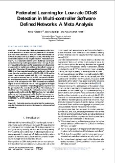 Federated Learning for Low-rate DDoS Detection in Multi-controller Software Defined Networks: A Meta Analysis, Journal of Telecommunications and Information Technology, 2026, nr 2