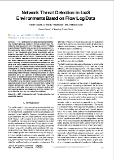 Network Threat Detection in IaaS Environments Based on Flow Log Data, Journal of Telecommunications and Information Technology, 2026, nr 3