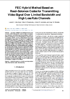 FEC Hybrid Method Based on Reed&ndash;Solomon Codes for Transmitting Video Signal Over Limited Bandwidth and High Loss Rate Channels, Journal of Telecommunications and Information Technology, 2026, nr 3
