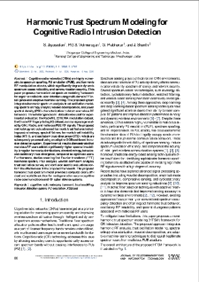 Harmonic Trust Spectrum Modeling for Cognitive Radio Intrusion Detection, Journal of Telecommunications and Information Technology, 2026, nr 3