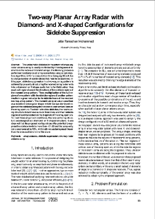 Two-way Planar Array Radar with Diamond- and X-shaped Configurations for Sidelobe Suppression, Journal of Telecommunications and Information Technology, 2026, nr 3